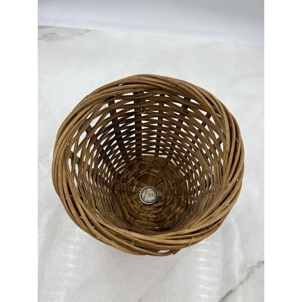 Craven Woven Wicker Basket Planter Sleeve Brown Boho Farmhouse 7 Inch